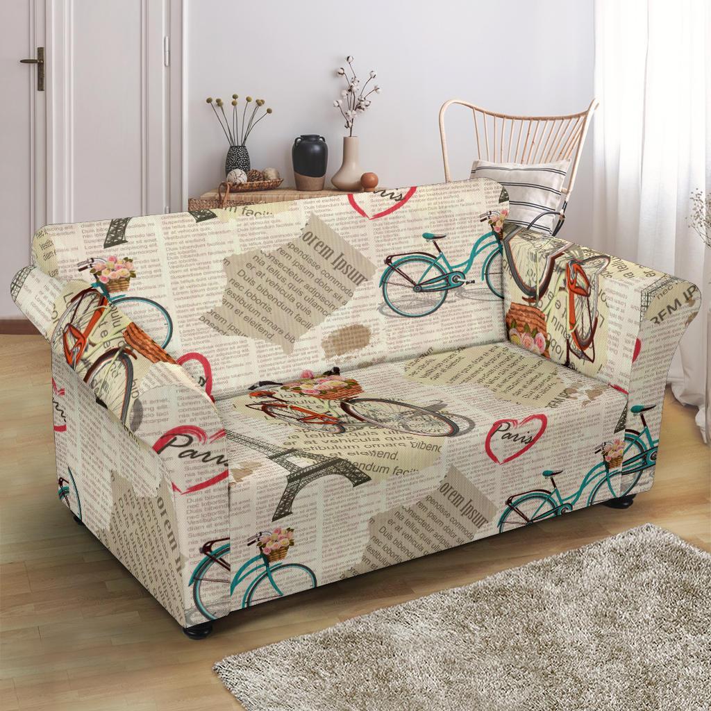 Print Pattern Newspaper Loveseat Cover-grizzshop