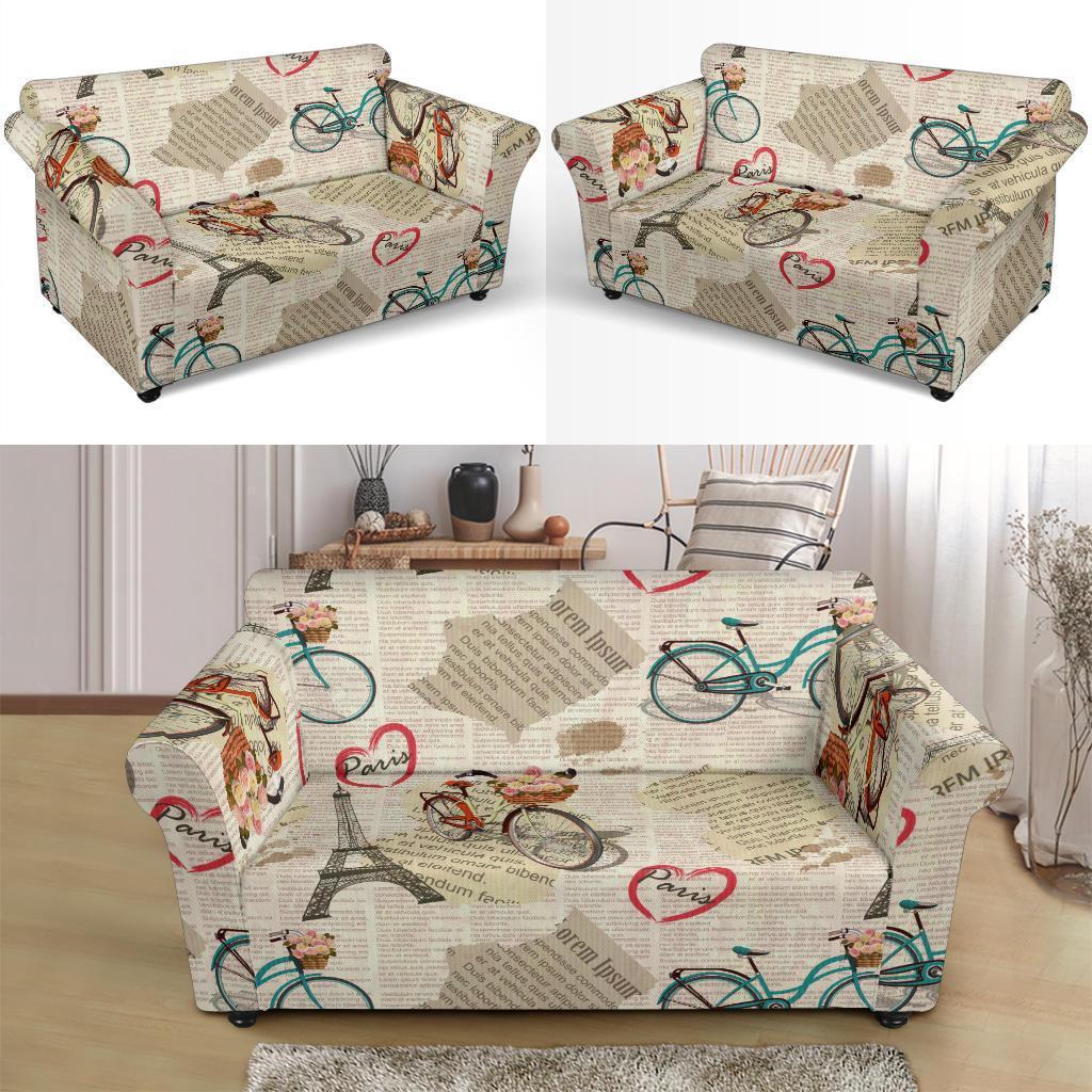 Print Pattern Newspaper Loveseat Cover-grizzshop