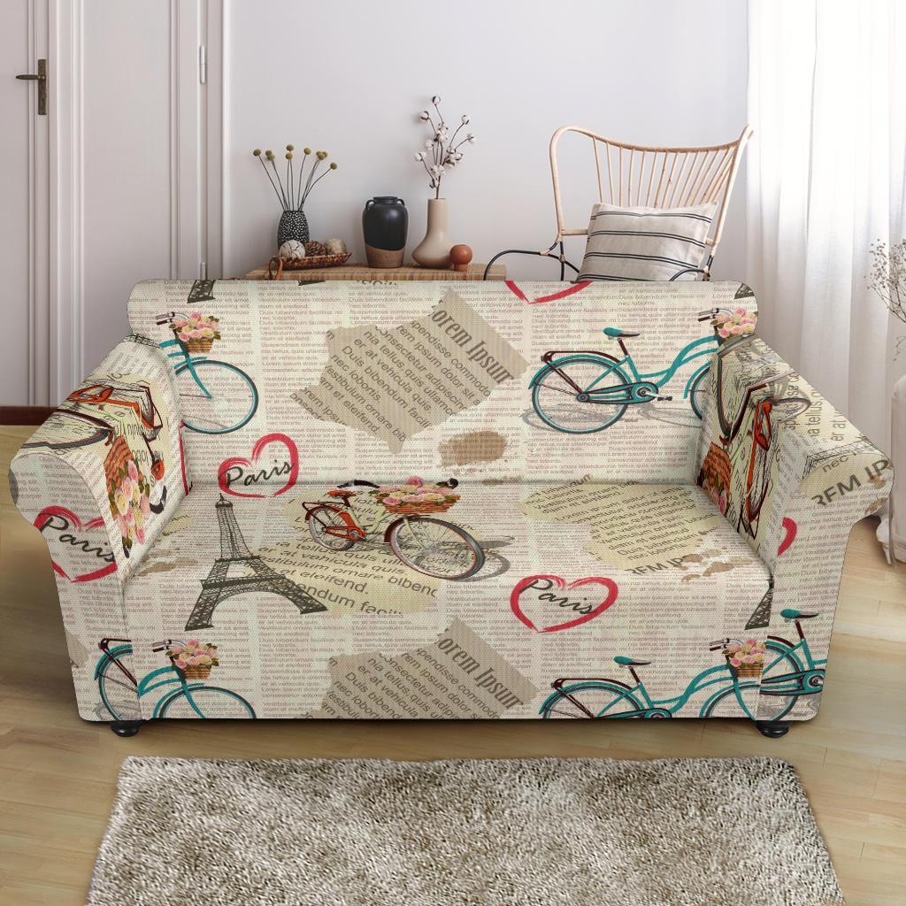 Print Pattern Newspaper Loveseat Cover-grizzshop