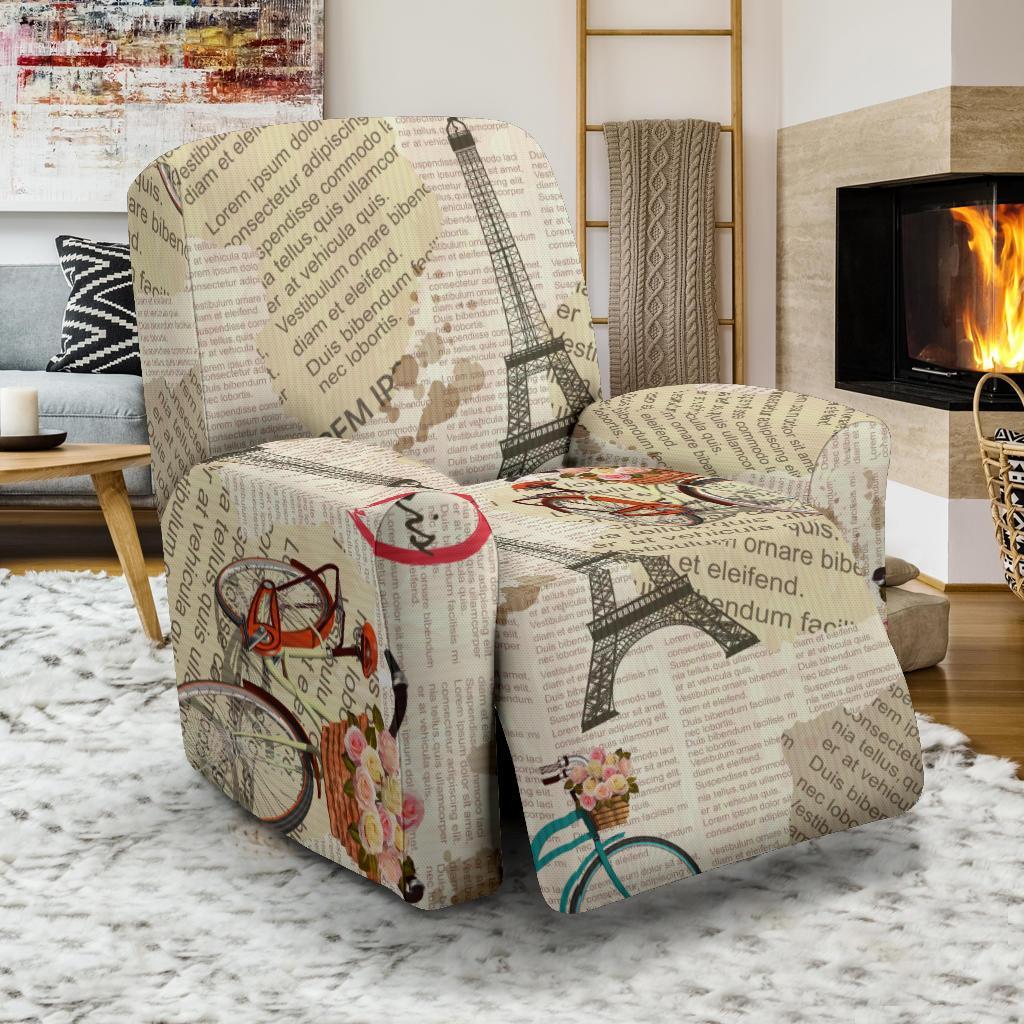 Print Pattern Newspaper Recliner Cover-grizzshop