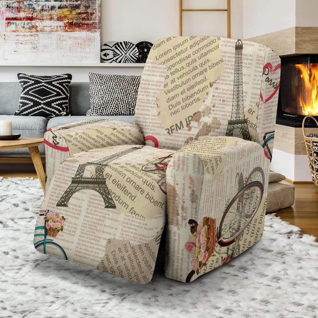 Print Pattern Newspaper Recliner Cover-grizzshop