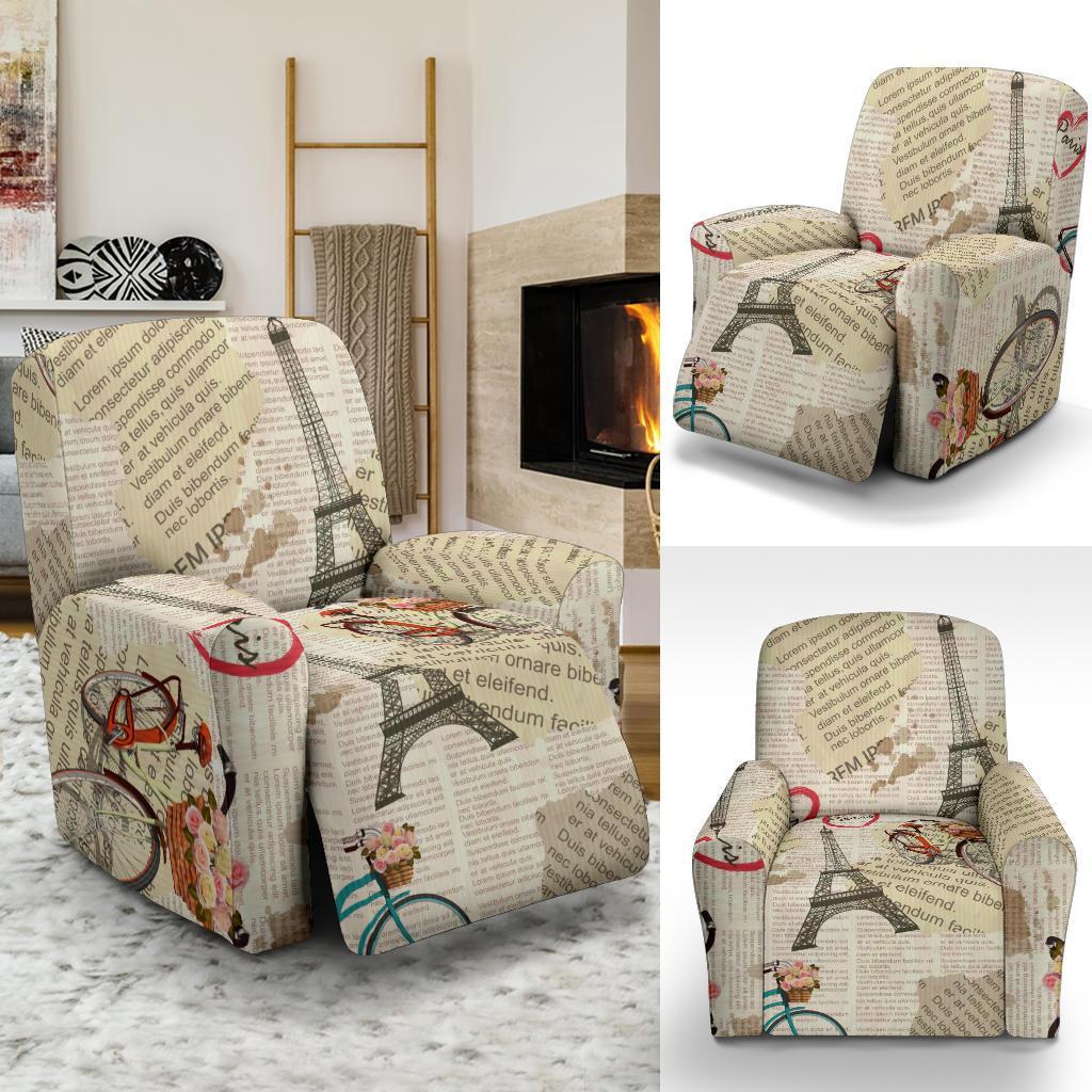 Print Pattern Newspaper Recliner Cover-grizzshop