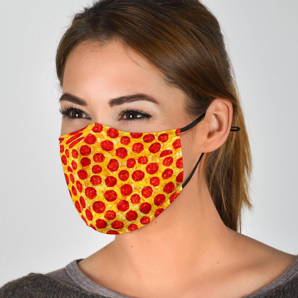 Print Pattern Pizza Face Mask-grizzshop