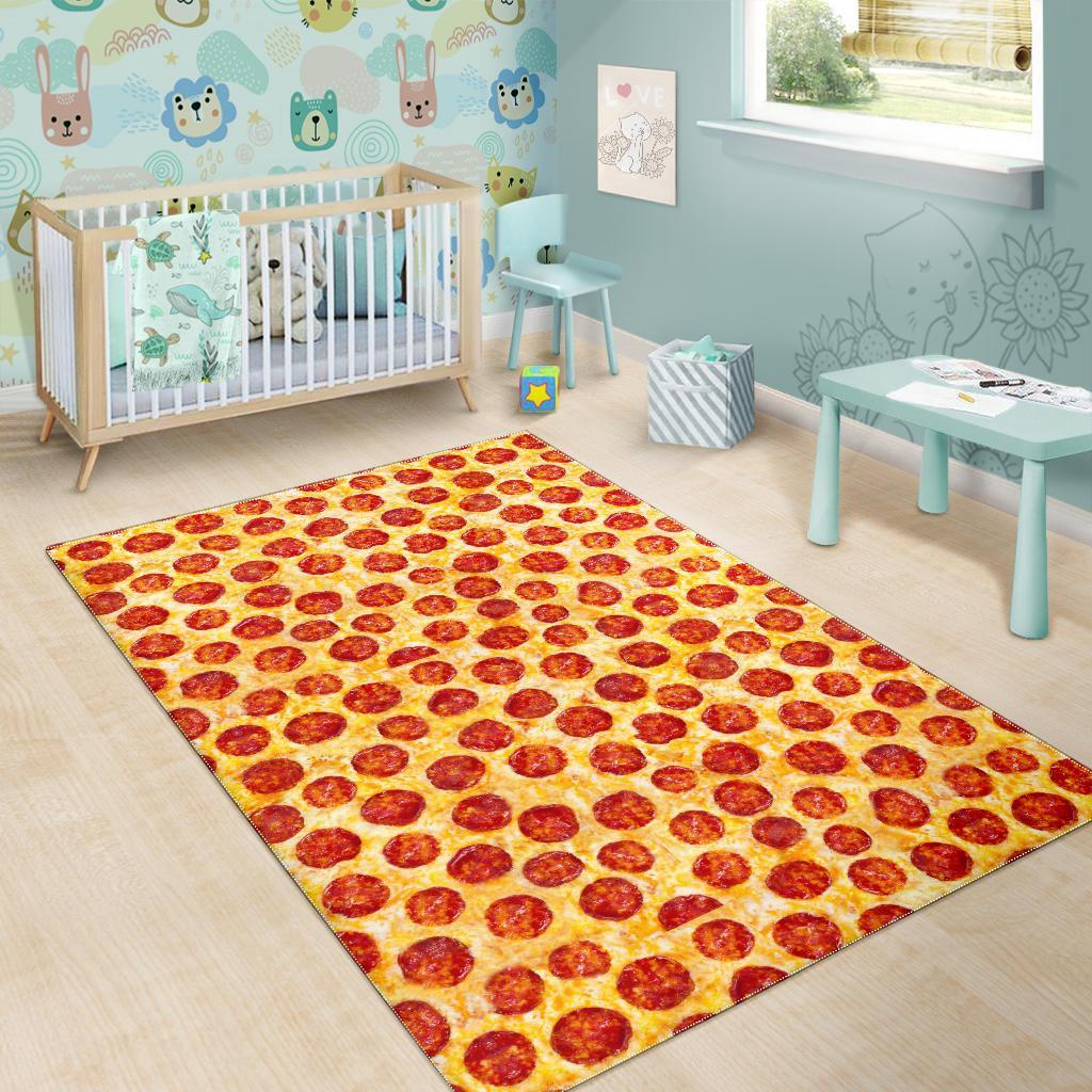 Print Pattern Pizza Floor Mat-grizzshop