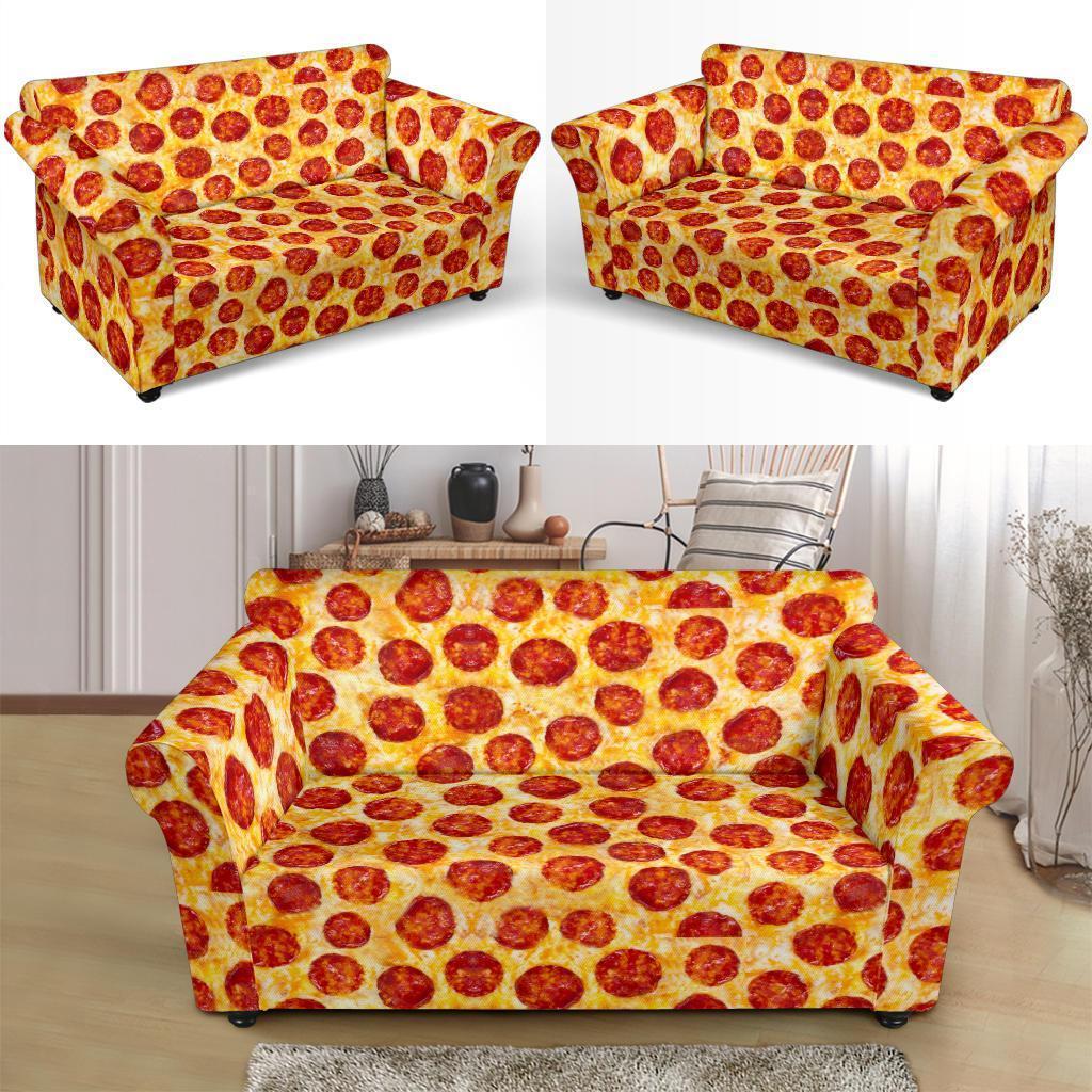 Print Pattern Pizza Loveseat Cover-grizzshop