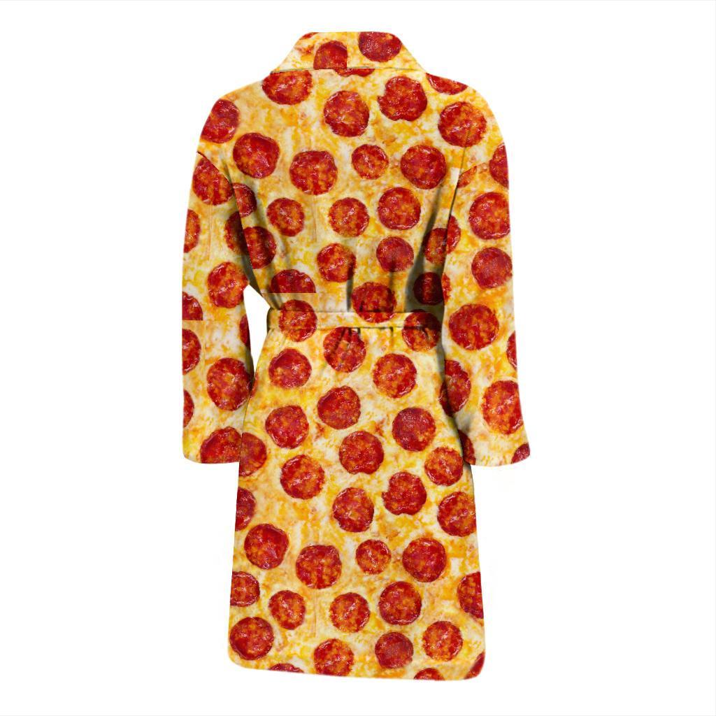 Print Pattern Pizza Men Long Robe-grizzshop