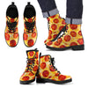 Print Pattern Pizza Men Women Leather Boots-grizzshop
