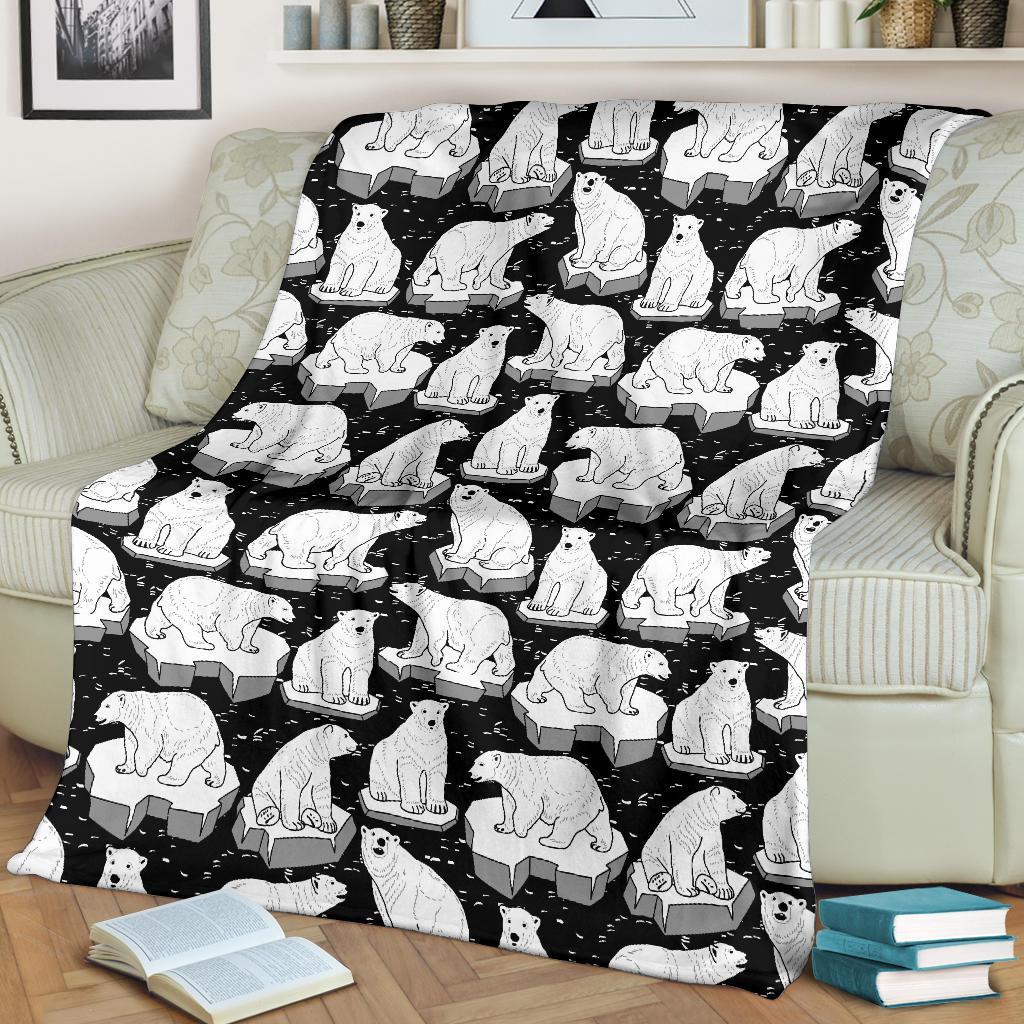 Print Pattern Polar Bear Blanket-grizzshop