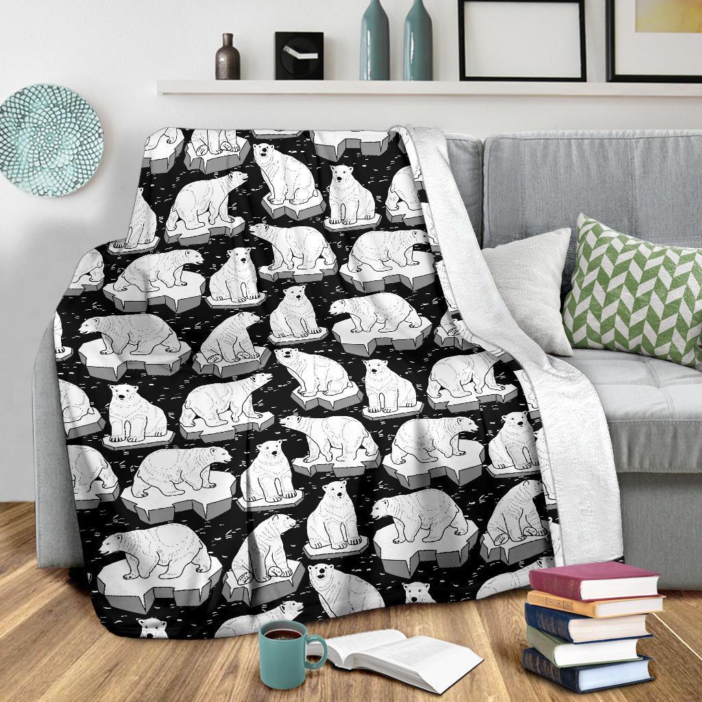 Print Pattern Polar Bear Blanket-grizzshop