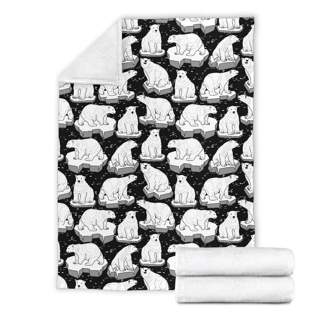 Print Pattern Polar Bear Blanket-grizzshop