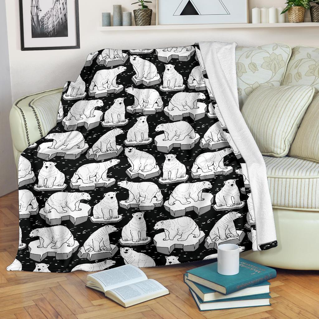 Print Pattern Polar Bear Blanket-grizzshop