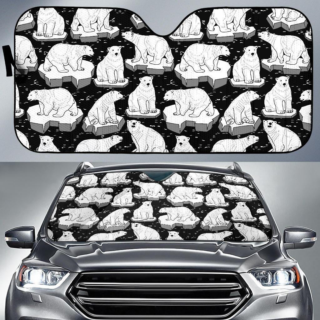 Print Pattern Polar Bear Car Sun Shade-grizzshop