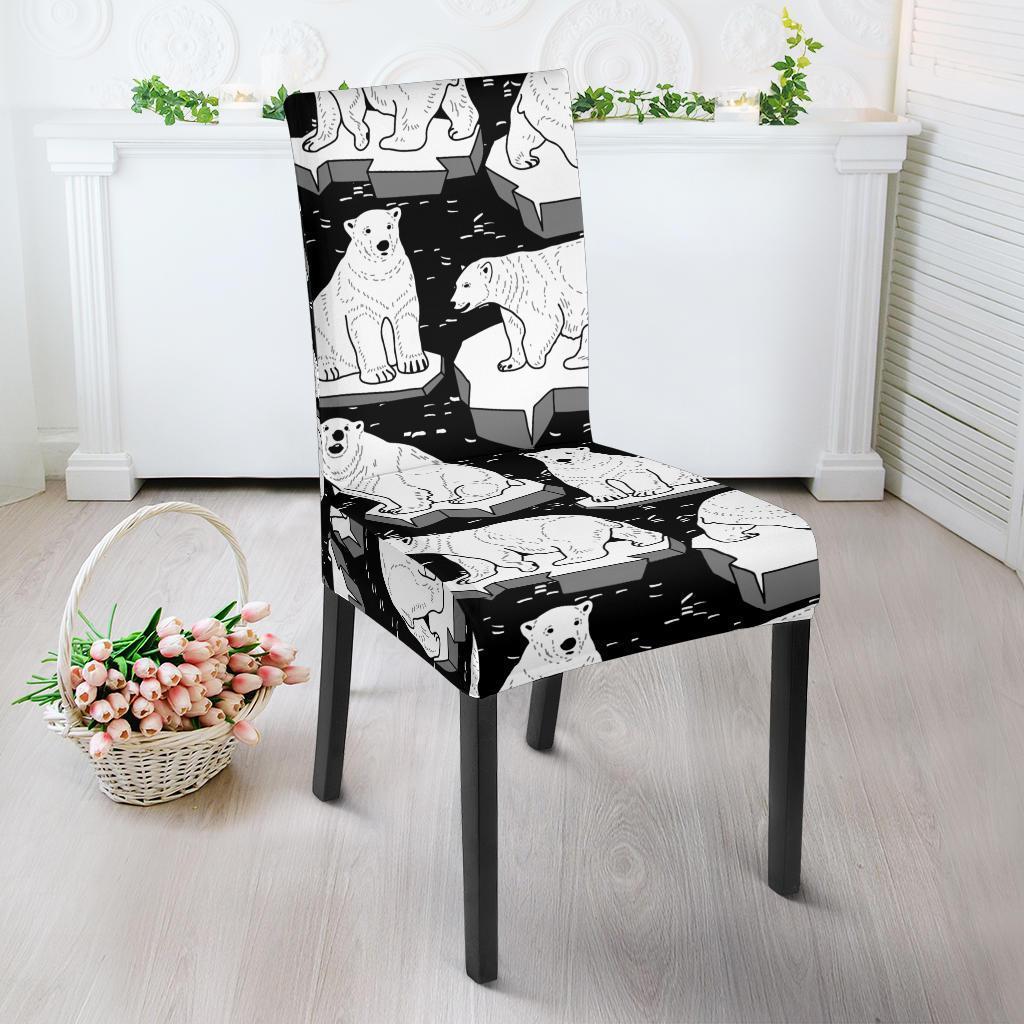 Print Pattern Polar Bear Chair Cover-grizzshop