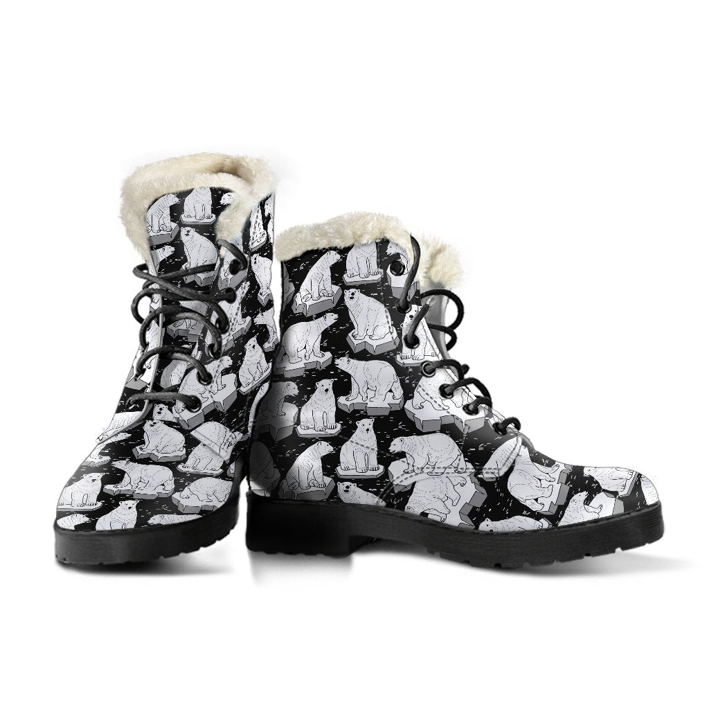 Print Pattern Polar Bear Comfy Winter Boots-grizzshop