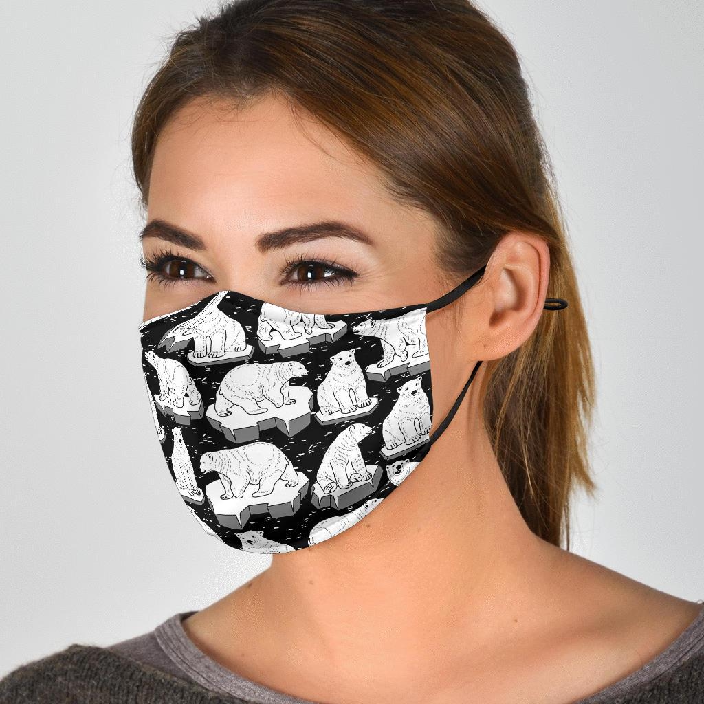 Print Pattern Polar Bear Face Mask-grizzshop