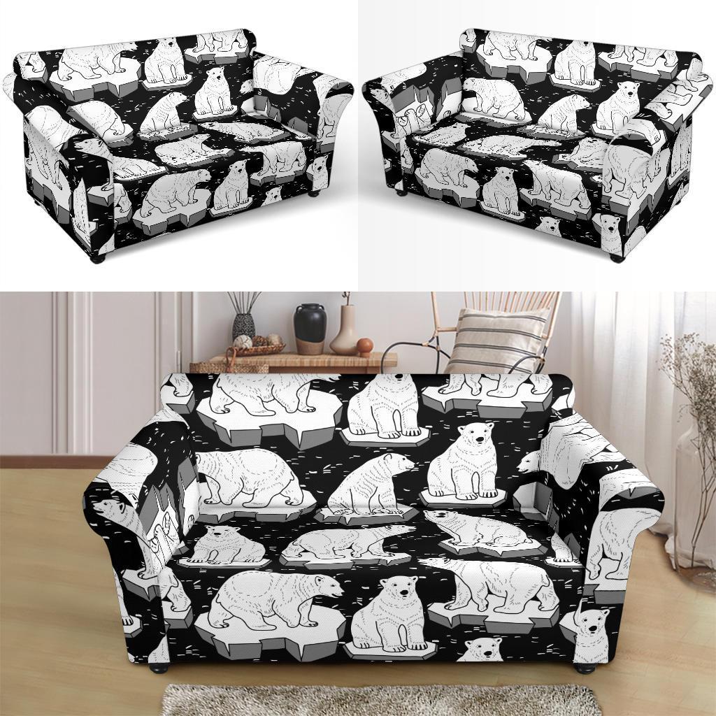 Print Pattern Polar Bear Loveseat Cover-grizzshop