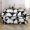 Print Pattern Polar Bear Loveseat Cover-grizzshop