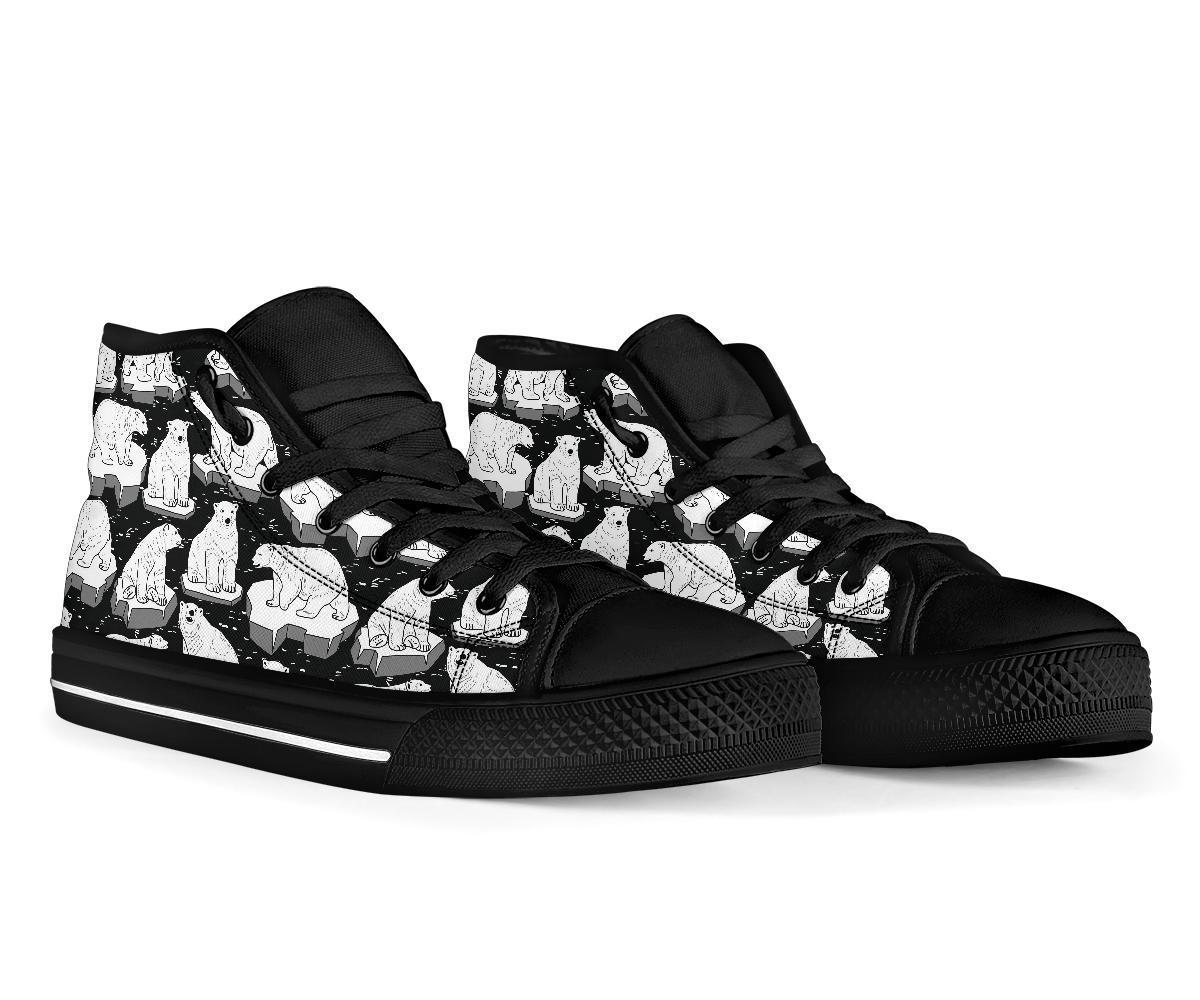 Print Pattern Polar Bear Men Women's High Top Shoes-grizzshop