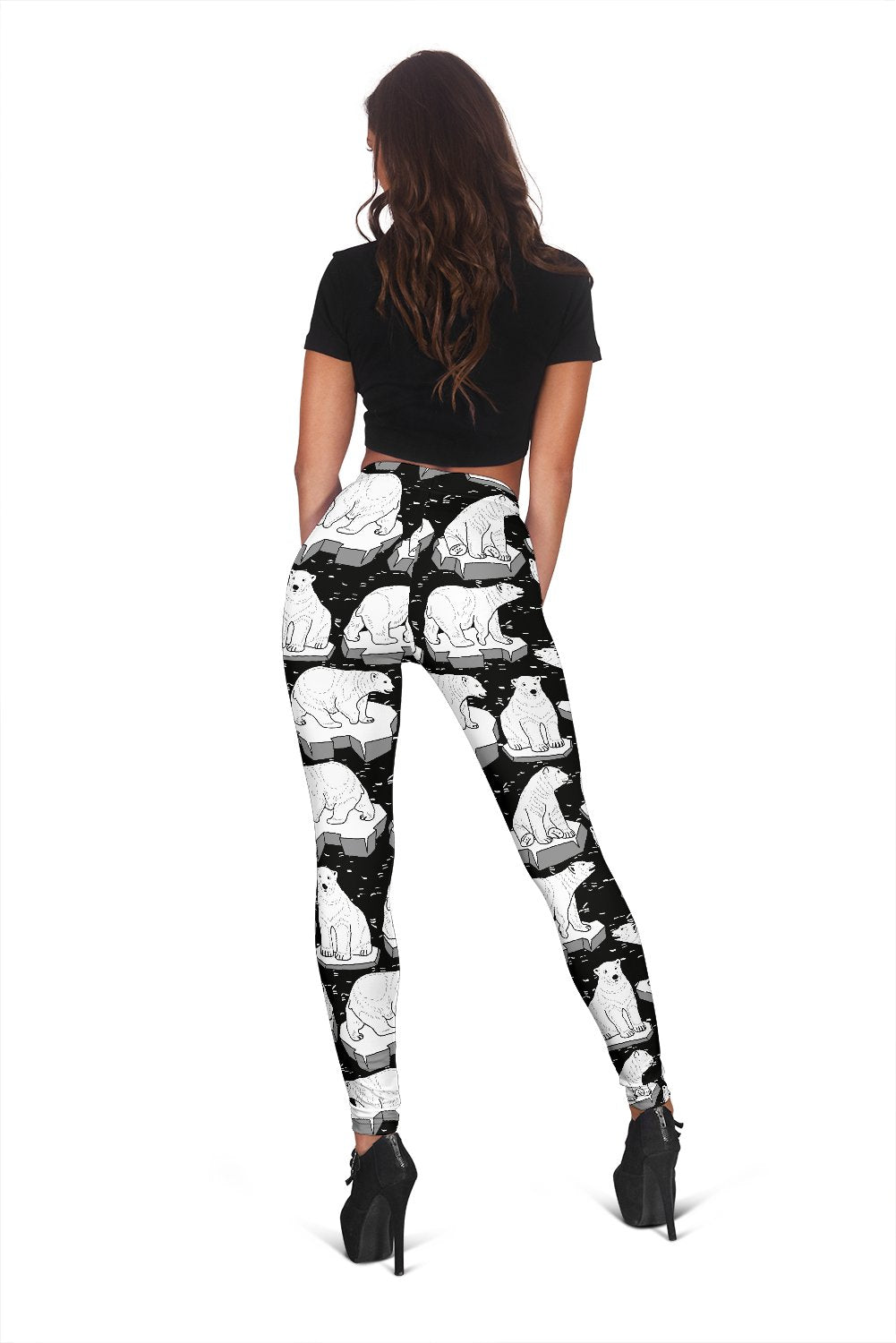 Print Pattern Polar Bear Print Pattern Women Leggings-grizzshop