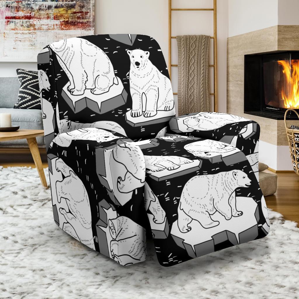 Print Pattern Polar Bear Recliner Cover-grizzshop