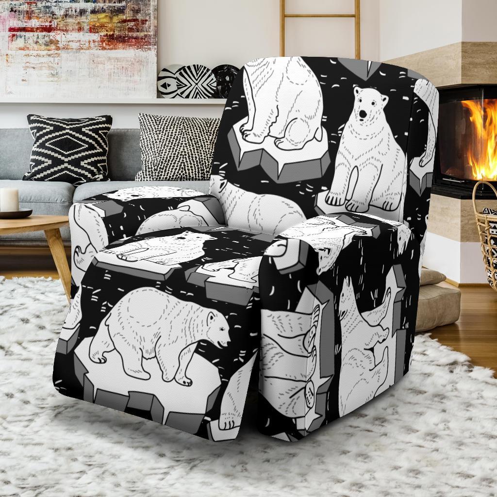 Print Pattern Polar Bear Recliner Cover-grizzshop