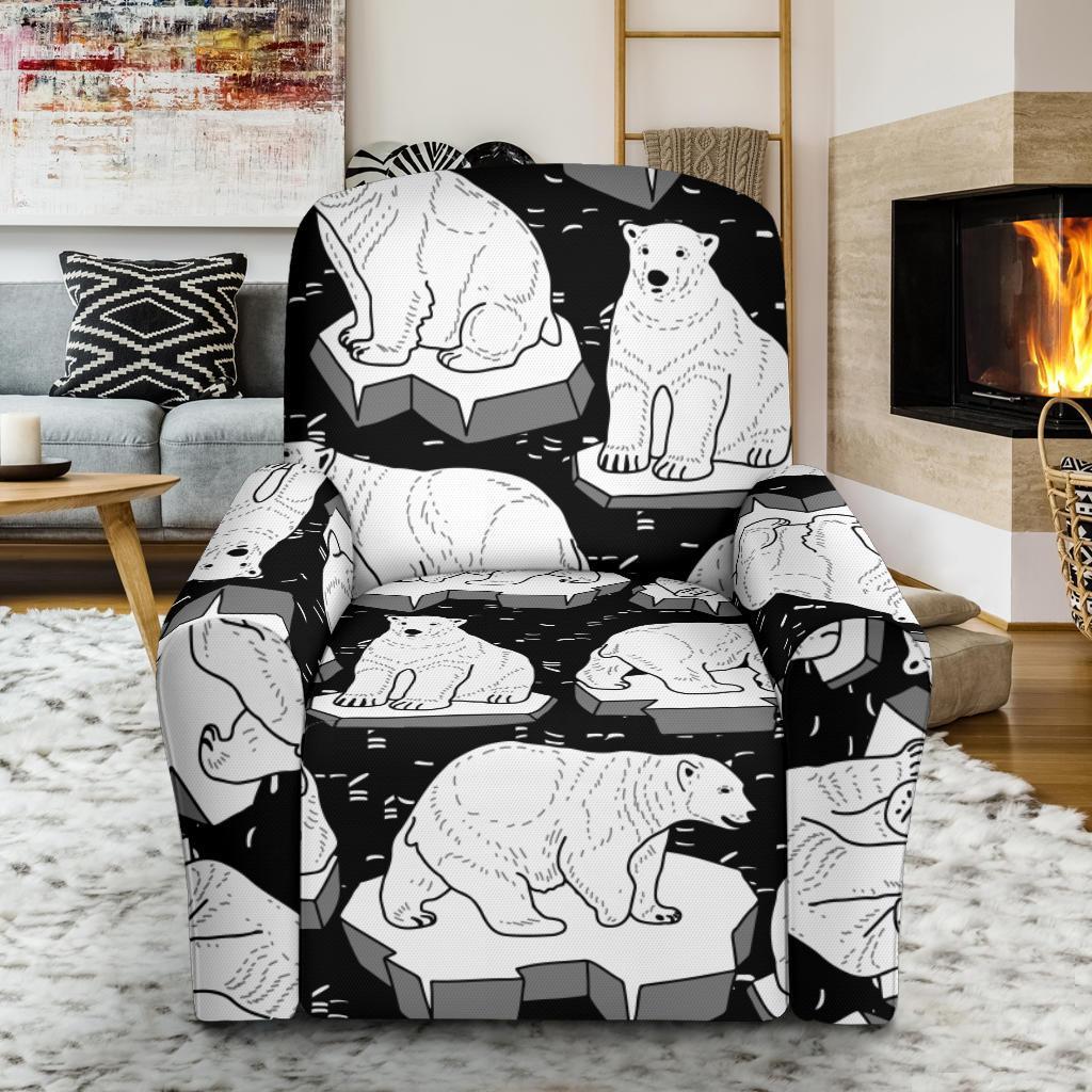 Print Pattern Polar Bear Recliner Cover-grizzshop