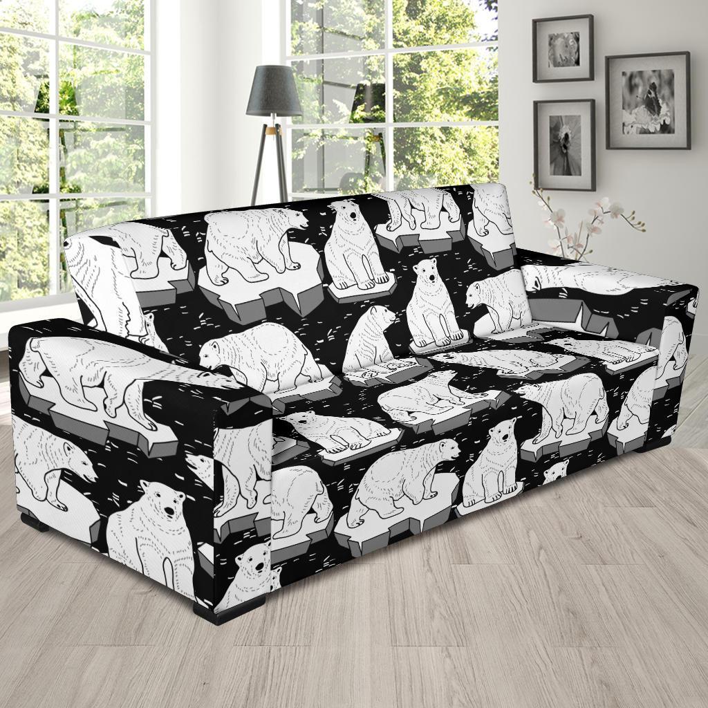 Print Pattern Polar Bear Sofa Covers-grizzshop