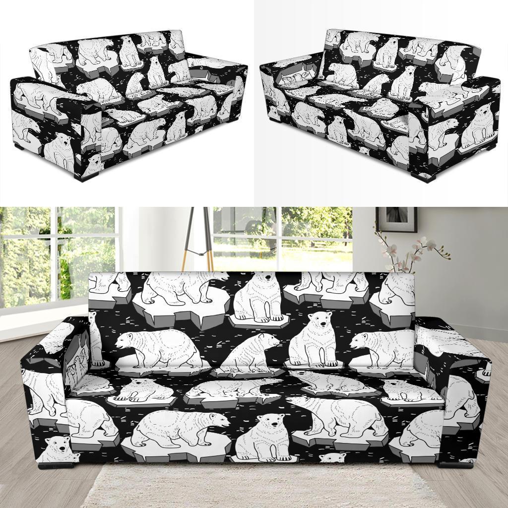 Print Pattern Polar Bear Sofa Covers-grizzshop