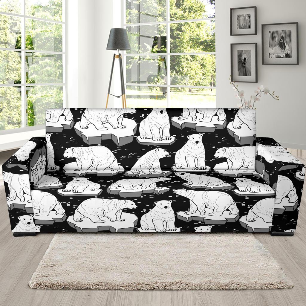 Print Pattern Polar Bear Sofa Covers-grizzshop