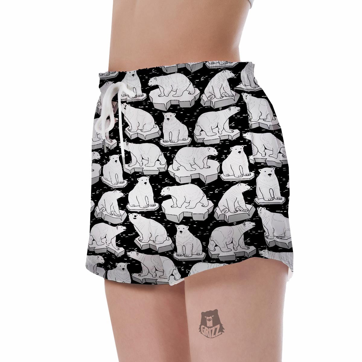 Print Pattern Polar Bear Women's Shorts-grizzshop