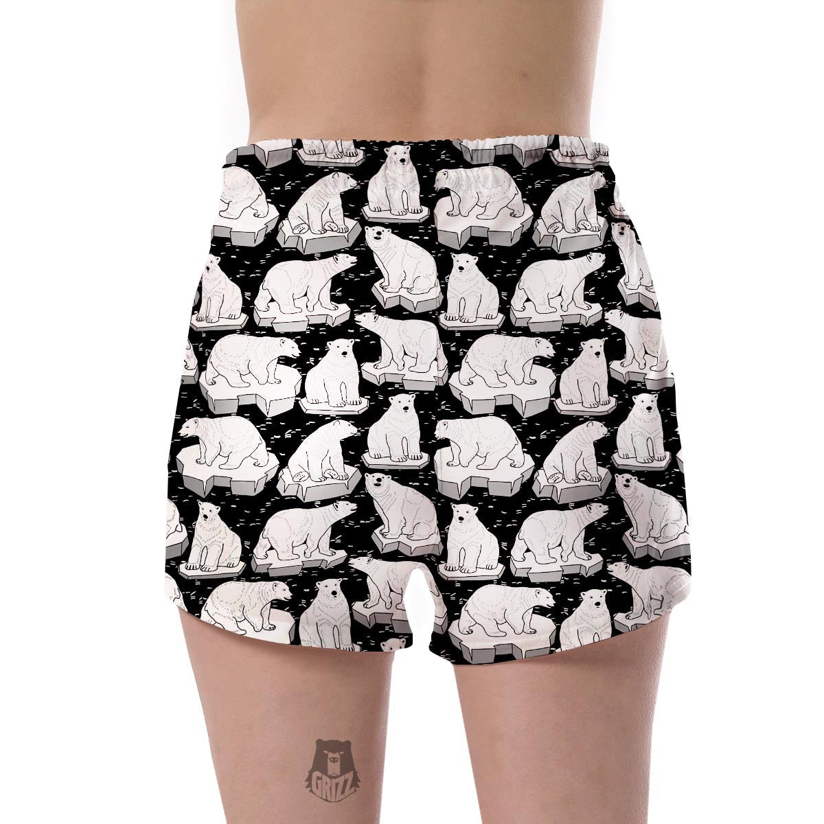 Print Pattern Polar Bear Women's Shorts-grizzshop
