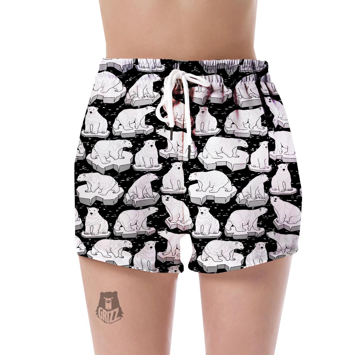 Print Pattern Polar Bear Women's Shorts-grizzshop