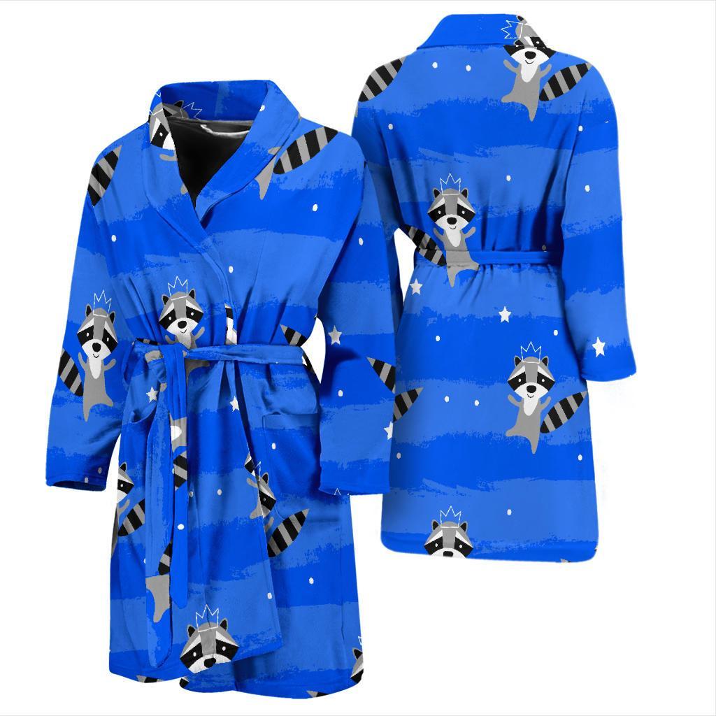 Print Pattern Raccoon Men Long Robe-grizzshop