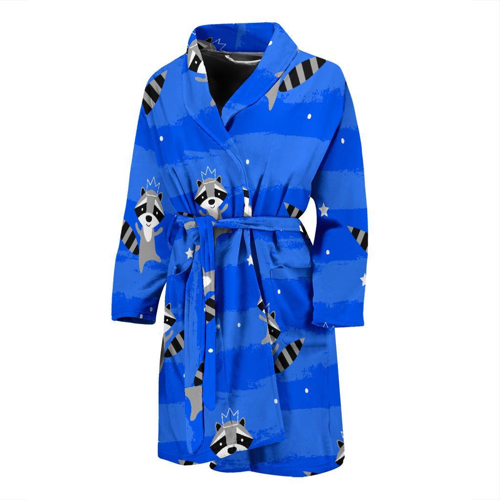 Print Pattern Raccoon Men Long Robe-grizzshop