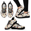 Print Pattern Sushi Black Sneaker Shoes For Men Women-grizzshop