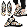 Print Pattern Sushi Black Sneaker Shoes For Men Women-grizzshop