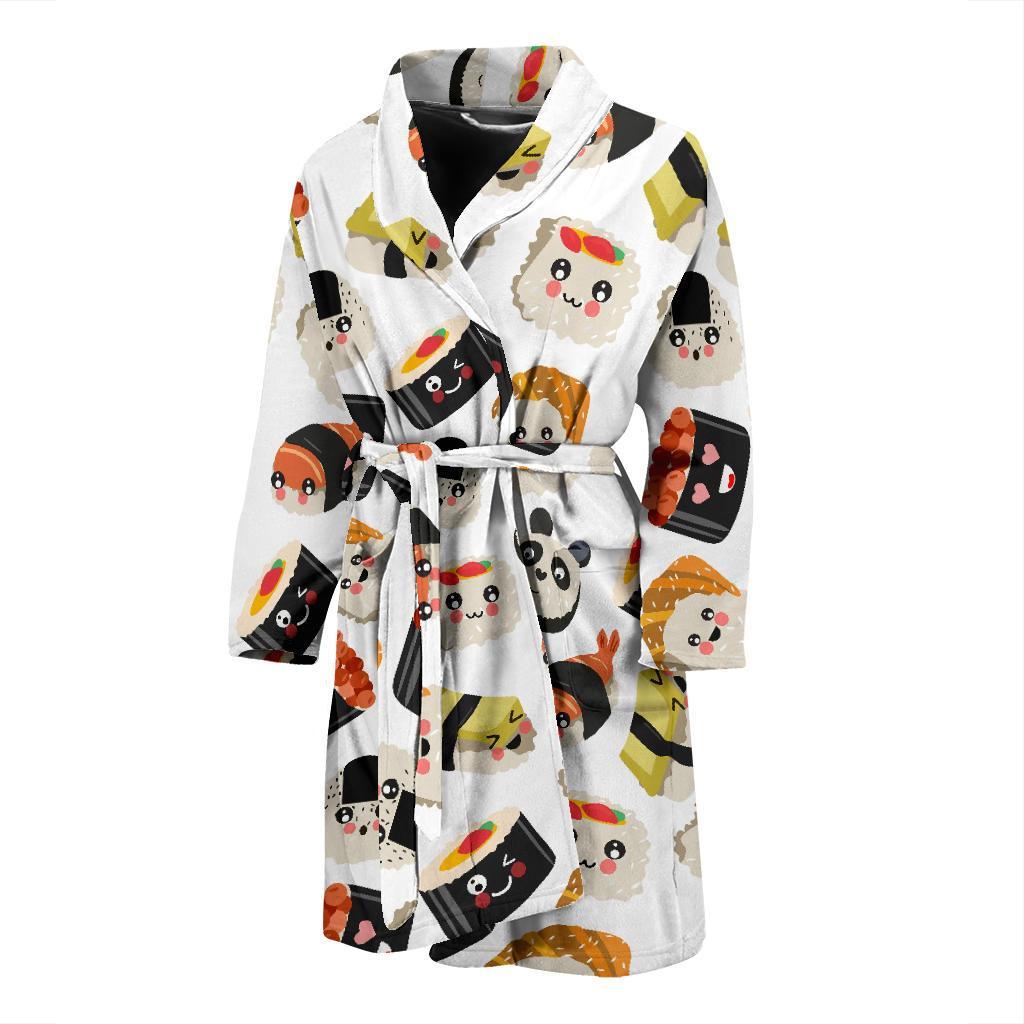 Print Pattern Sushi Men Long Robe-grizzshop