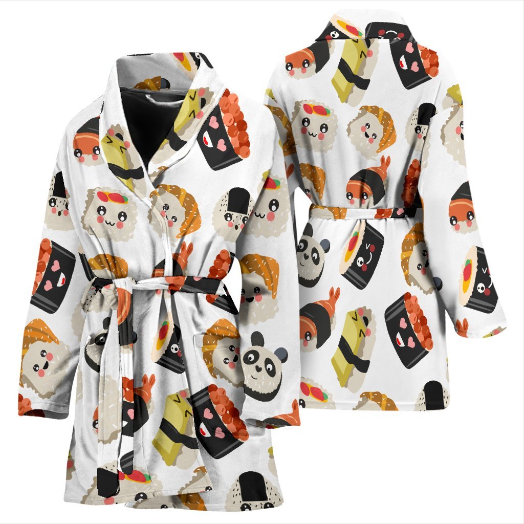 Print Pattern Sushi Pattern Print Women Long Robe-grizzshop