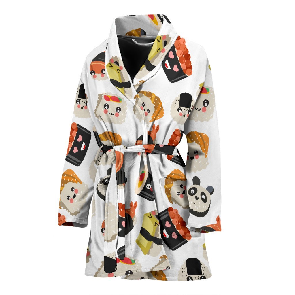 Print Pattern Sushi Pattern Print Women Long Robe-grizzshop