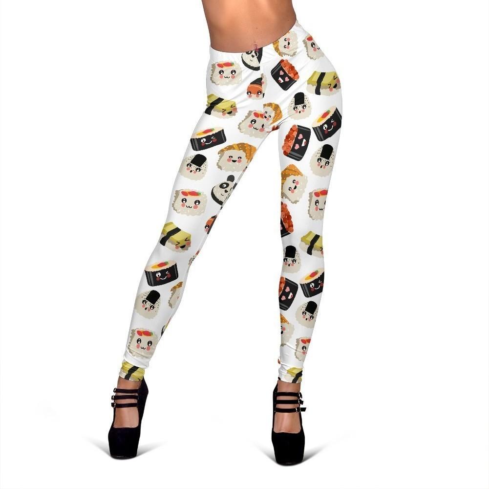 Print Pattern Sushi Print Pattern Women Leggings-grizzshop