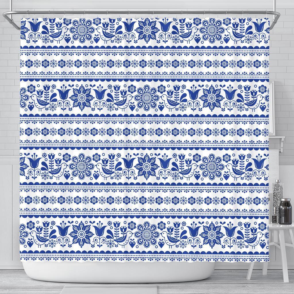 Print Pattern Swedish Bathroom Shower Curtain-grizzshop