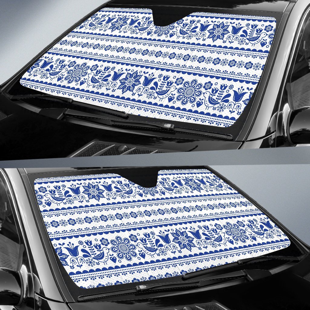 Print Pattern Swedish Car Sun Shade-grizzshop