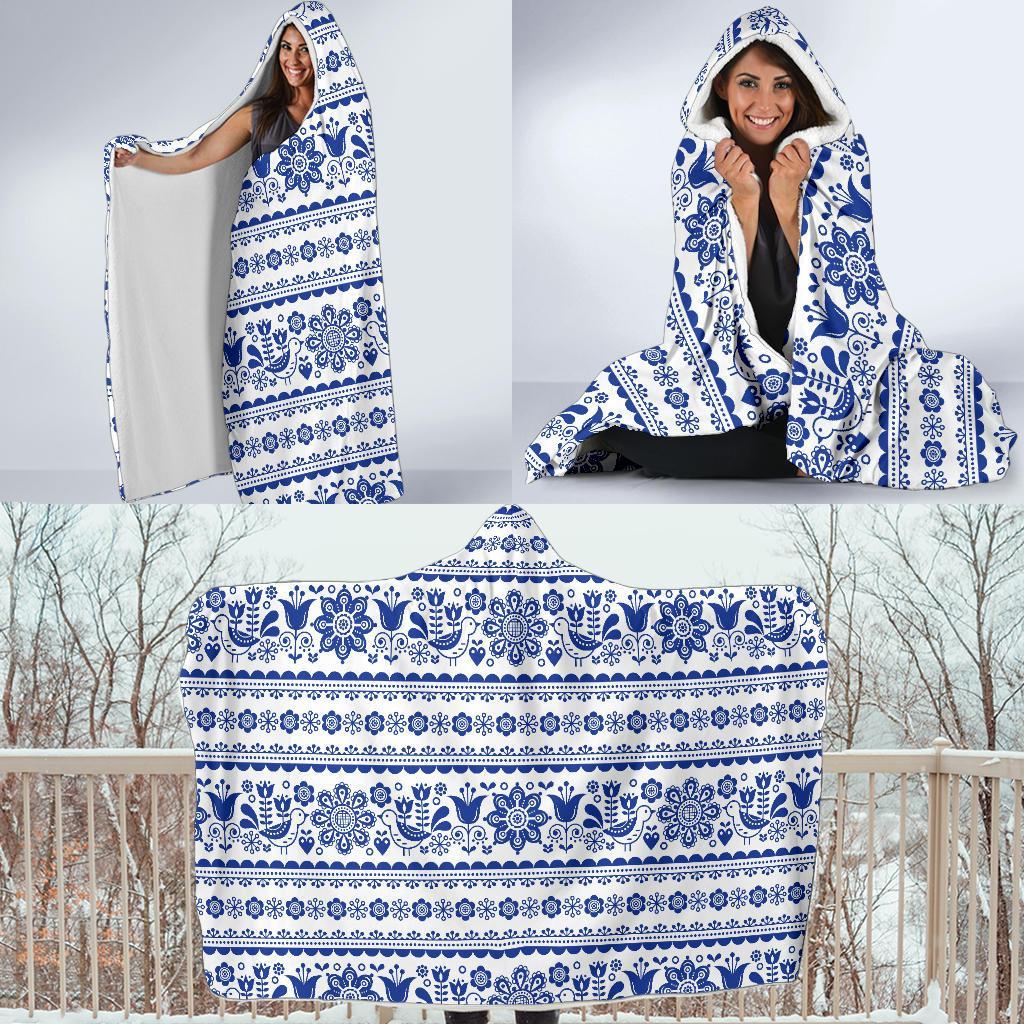 Print Pattern Swedish Hooded Blanket-grizzshop