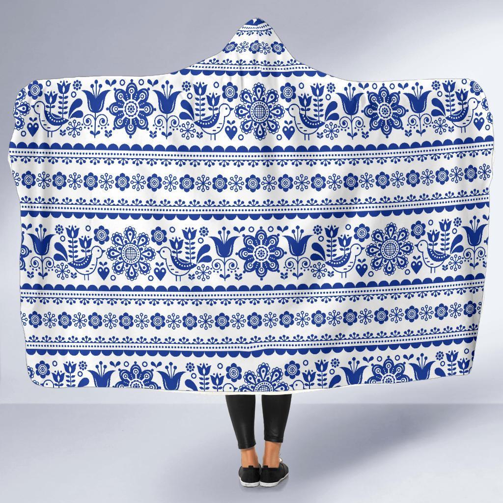 Print Pattern Swedish Hooded Blanket-grizzshop