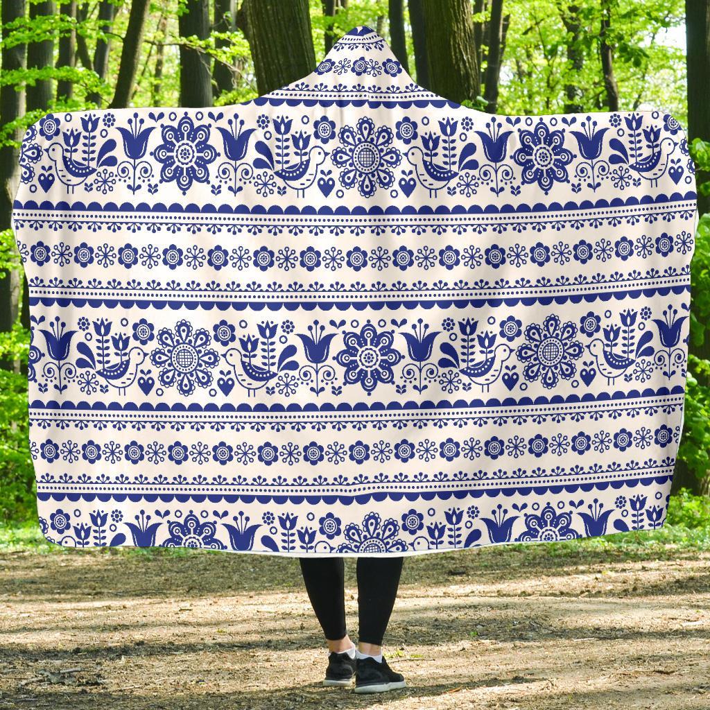 Print Pattern Swedish Hooded Blanket-grizzshop