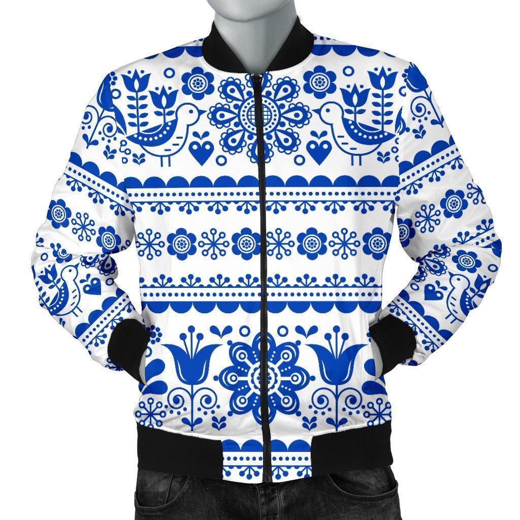 Print Pattern Swedish Men's Bomber Jacket-grizzshop