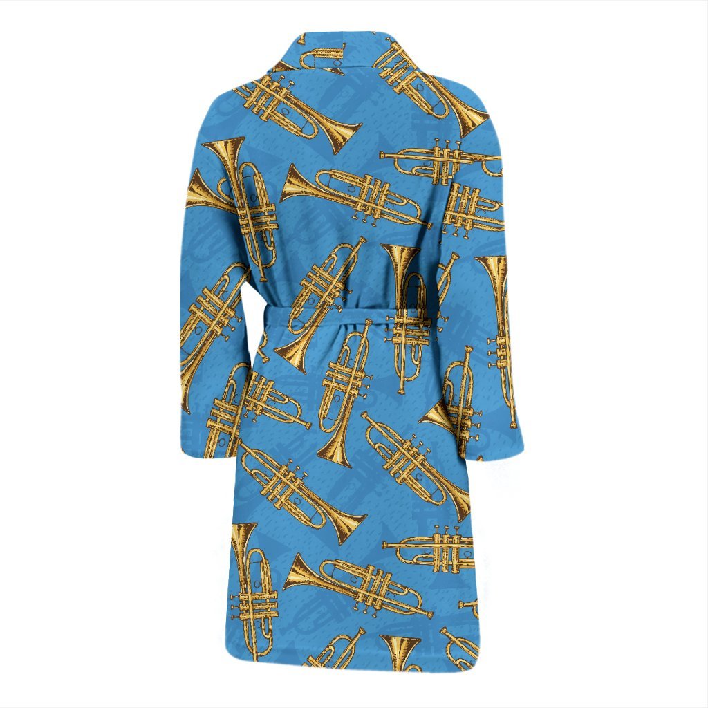 Print Pattern Trumpet Men Long Robe-grizzshop