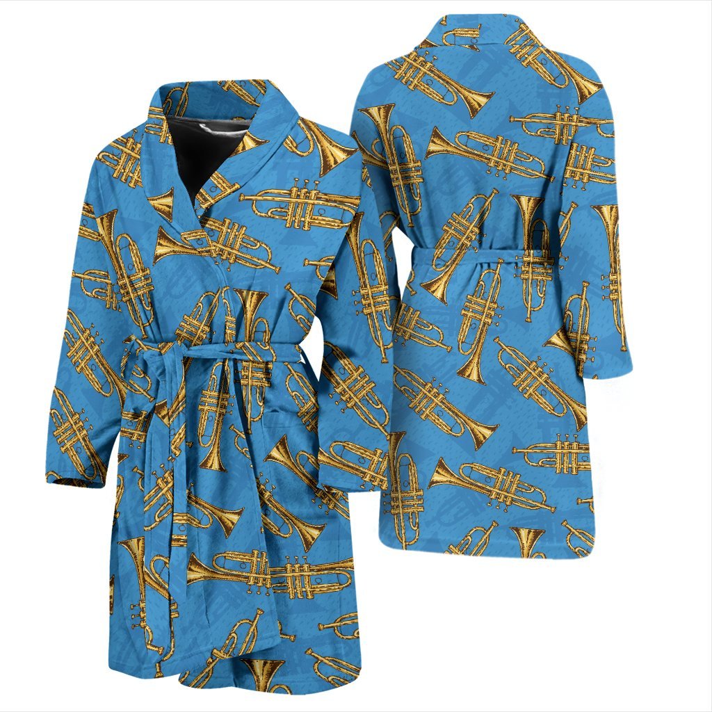 Print Pattern Trumpet Men Long Robe-grizzshop