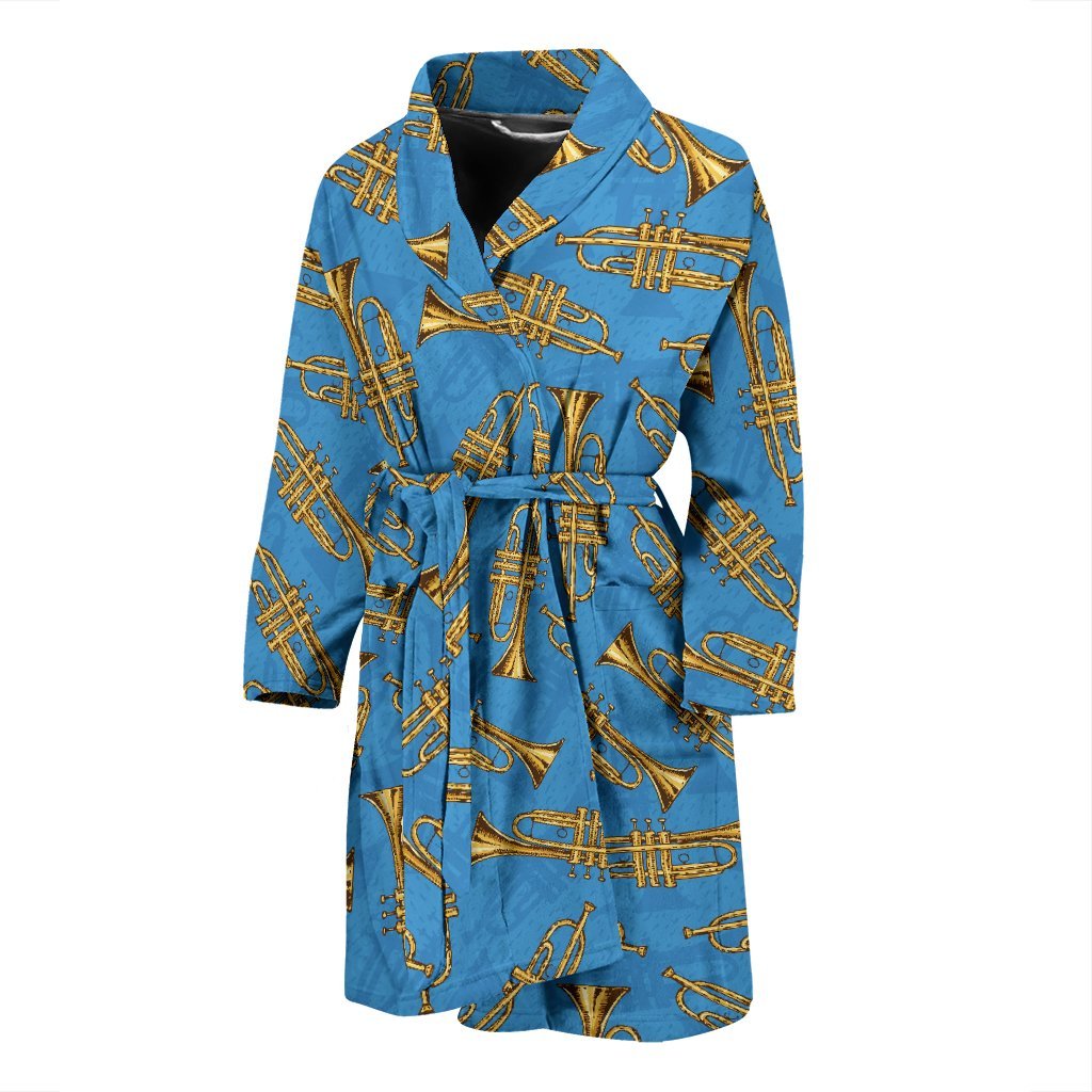 Print Pattern Trumpet Men Long Robe-grizzshop
