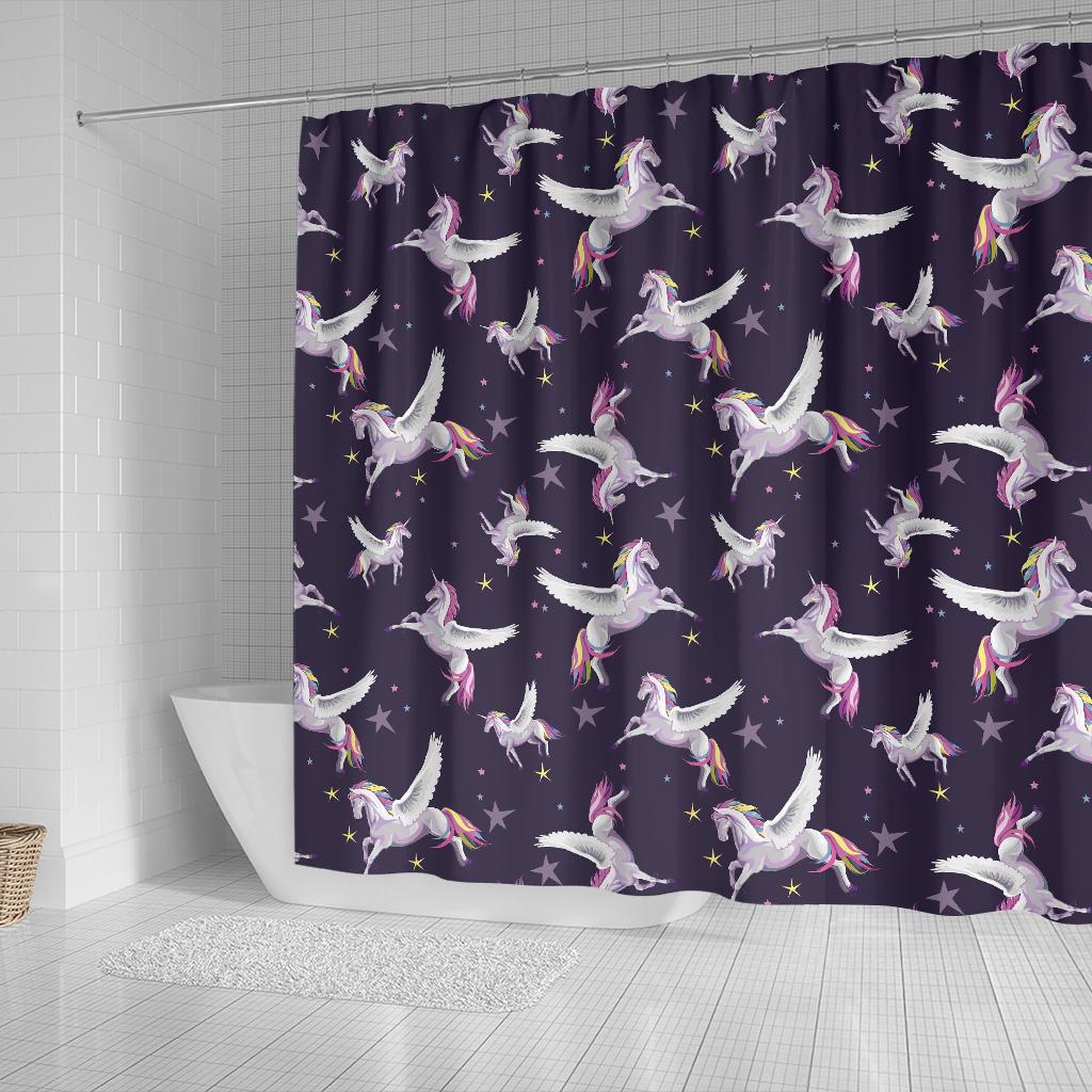 Print Pattern Unicorn Bathroom Shower Curtain-grizzshop